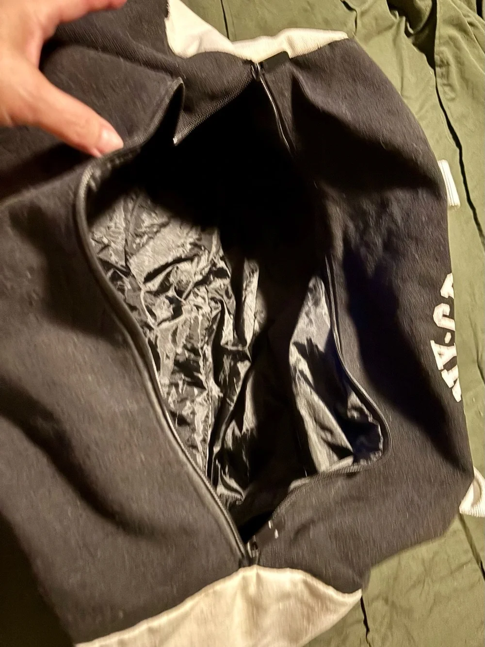 Johnny Cupcakes Black Duffel Bag with White Accents